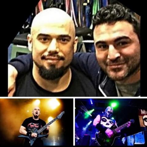Little Mac with friend & client, guitarist for IL Niño & The Misfits, Marc Rizzo