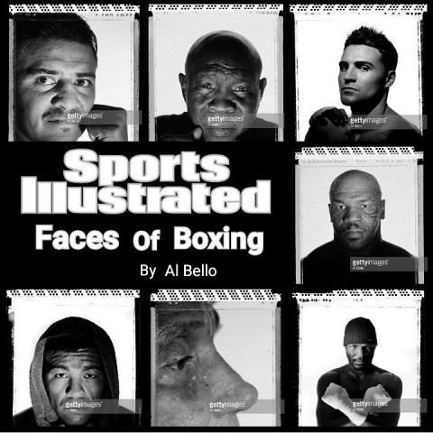 Little Mac pictured here with legends, Michael Carbajhal, Emile Griffeth, Mike Tyson, Arturo Gatti, Bernard Hopkins and Jake Lamotta in 2005 issue of Sports Illustrateds Faces of Boxing issue by Al Bello.
